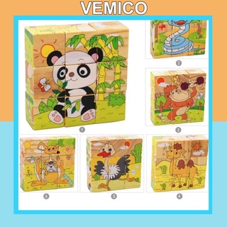 Đồ Chơi Tranh Ghép Gỗ Tư Duy 6 Mặt - Xếp Hình 3D Cho Bé Yêu