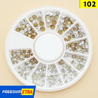 Đá chân keo, phụ kiện trang trí móng mix size PK01