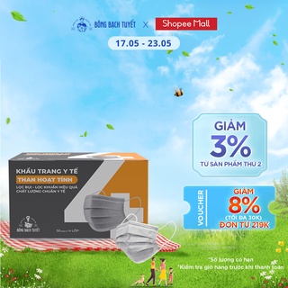Khẩu trang Bông Bạch Tuyết than hoạt tính (50 cái/hộp)