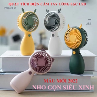 Quạt cầm tay có đế để bàn - quạt mini sạc pin tích điện