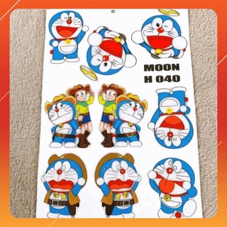 [CỰC RẺ]  NGUYÊN BỘ TEM DÁN XE MÁY DẬP NỔI HÌNH ĐOREMON CAO BỒI