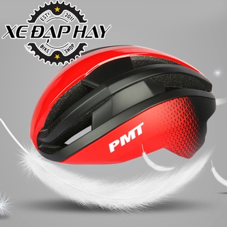 [Phụ kiện xe đạp cao cấp] Mũ Nón Bảo Hiểm Đạp Xe Thương Hiệu PMT PUDI | Màu Đen Đỏ, SIZE L  58-61Cm