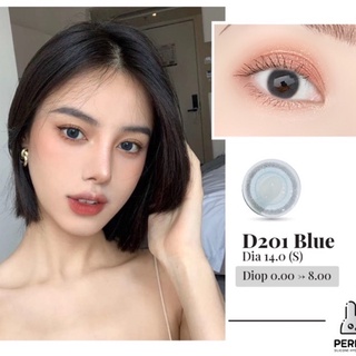Lens Mắt , Kính Áp Tròng D201 BLUE Có Độ Cận và Không Độ , DIA 14.0 , Cho Mắt Nhạy Cảm Giá Sale