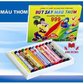 Hộp 12 Bút Màu Thơm- Mic 999- Bút Sáp Màu Dễ Thương Cho Bé