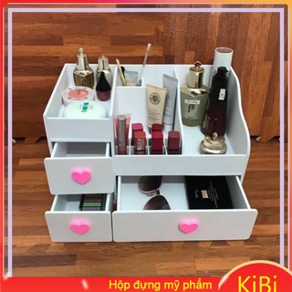 Kệ đựng mỹ phẩm trắng núm trái tim siêu hot chất lượng