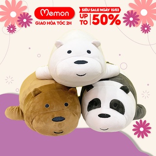 [Mã LIFEXANH03 giảm 10% đơn 500K] [Mã LIFEM1 giảm 50k đơn 99k] Gấu Bông Bộ Ba Chú Gấu We Bare Bears Nằm Cao Cấp Memon