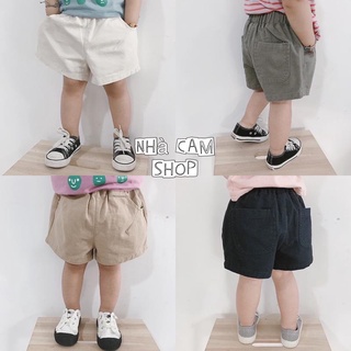 Quần Đùi Cho Bé, Quần Sooc Kaki Hàn Quốc Dáng Ngắn 4 Màu cho Bé Trai, Bé Gái - Nhà Cam