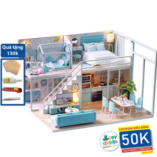 Mô hình Nhà búp bê lắp ghép Có đèn Led Poetic Life L028 Tặng Kèm Mica và dụng cụ lắp ráp Toystation