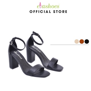 Dép Sandal Nữ Đế Vuông Quai Ngang Bằng Da Cao Cấp Đế Cao 7Cm Evashoes - Eva0065