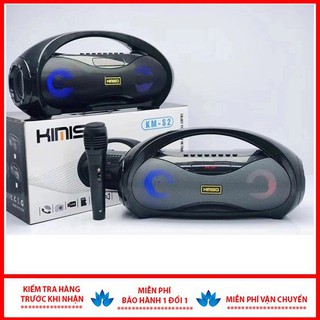 Tặng kèm mic karaokeLoa Hát Karaoke Mini KIMISO S2 Cực chất Loabluetooth âm thanh cực hay bass siêu trầm có led RGB