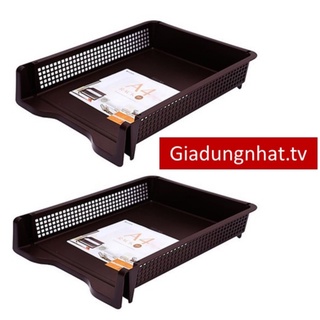 Khay đựng tài liệu A4 (có thể xếp chồng) Màu nâu