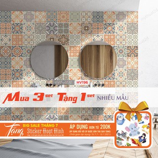 Sét 32 ô decal gạch bông - Mua 3 set tặng 1 set - hoa văn trang trí Elegant mã CBM3T1-060720