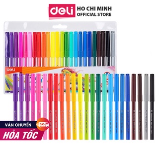 Bút màu nước 1.0mm Deli, 12 màu/18 màu/24 màu/hộp - EC10003/EC10013/EC10023
