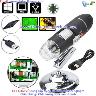 Kính hiển vi điện tử phóng đại 500x 1000x 1600x kết nối điện thoại android, máy tính (tặng cáp nối)
