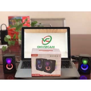 Bộ loa máy tính E-1046 vi tính mini laptop LED để bàn bass giá rẻ