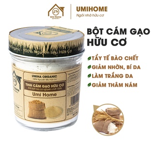 Bột Cám Gạo đắp mặt hữu cơ UMIHOME 135g nguyên chất - Dùng tẩy da chết sạch sâu da, dưỡng da trắng mịn, giảm thâm mụn