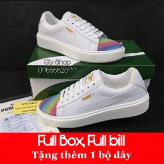 Tặng Hộp &amp; Tặng thêm 1 bộ dây - Giày thể thao sneaker PM mũi Cầu vồng, size 36-39. .