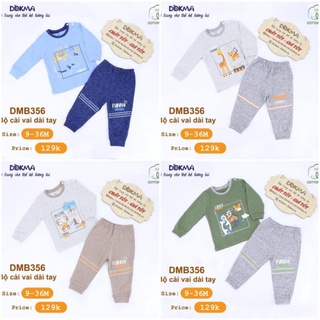 (6->18 tháng) Bộ dài tay Dokma, chất cotton hữu cơ thoáng mát, mềm mịn (DMB356)
