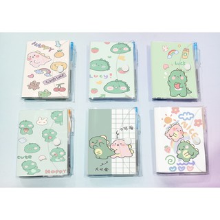 sổ kèm bút khủng long xanh SB33 sổ kèm bút hoạt hình cute dễ thương