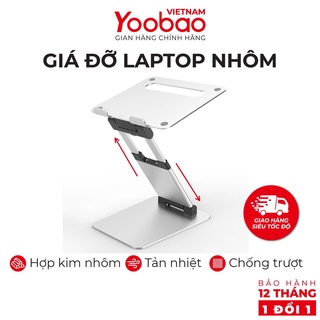 Giá đỡ laptop nhôm Yoobao PB-03 Điều chỉnh độ cao Tản nhiệt laptop - Hàng phân phối chính hãng Bảo hành 12 tháng 1 đổi 1