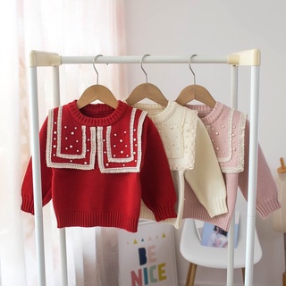 Áo len bé gái cổ hải quân cao cấp (1-5y)