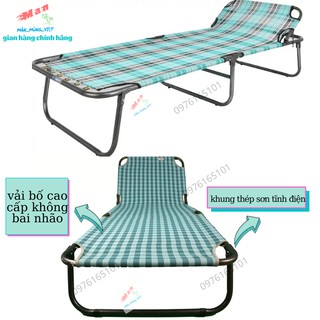 Giường bạt vải bố đài loan loại lớn  Giường gấp cao cấp siêu bền( Ảnh thật)