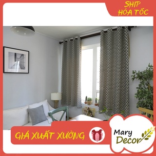 Rèm cửa decor trang trí nhà cửa nhiều mẫu mã cực đẹp - họa tiết tam giác đen R-F02