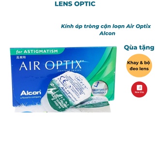 Kính áp tròng cận loạn Air Optix dùng 3 tháng, lens mắt trong suốt - Lens Optic