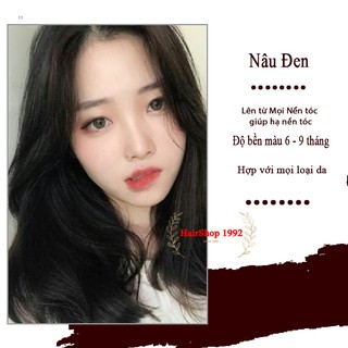Thuốc Nhuộm Tóc Màu Nâu Đen Hàn Quốc Lên Từ Nền Đen ( Tặng Trợ Nhuộm )