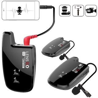 Microkhông dây Wireless LensGo LWM-308C Double ( 2 phát 1 thu ) dùng cho điện thoại, máy ảnh, máy quay