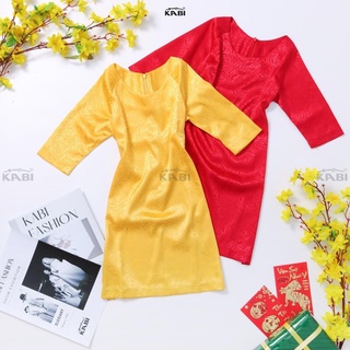 Áo dài bé gái KABI áo dài gấm lụa
