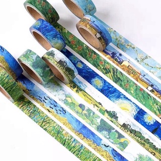 (Chiết theo chu kỳ) 8 mẫu băng dính washi tape hoạ tiết tranh Van Gogh