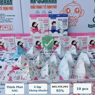 KHẨU TRANG Y TẾ TRẺ EM N95 KHÔNG VAN 4-10t 3 Lớp kháng khuẩn bụi min Chính Hãng
