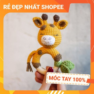 [FREESHIP + HANDMADE] Lục lạc cầm tay HƯƠU CAO CỔ 3, móc tay 100% len chất lượng cao, an toàn tuyệt đối cho bé