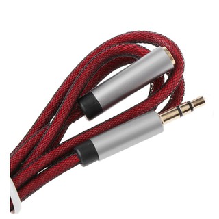 Dây nối dài tai nghe 3.5mm bọc lưới (Đỏ nâu - 1M)