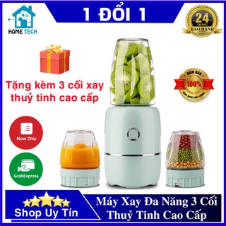 [Mã ELHA22 giảm 5% đơn 300K] Máy Xay Đa Năng 3 Cối Thuỷ Tinh Cao Cấp - Máy xay sinh tố, đồ sống chín, các loại hạt