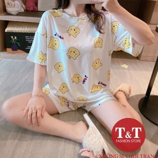Đồ Bộ Mặc Nhà In Hình Dễ Thương - Đồ Bộ Hè Nhiều Size Chất Thun Mềm Mại - BTTL102
