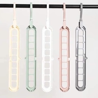 Móc treo quần áo đa năng thông minh 9 lỗ gấp gọn, Móc phơi quần áo đa năng thu gọn
