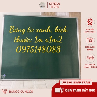 Bảng xanh viết phấn, chống lóa, chống mỏi mắt, KT:1mx1m2 [ Tặng kèm 1 hộp phấn, 1 bông lau và 6 viên nam châm ]