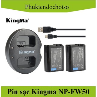 2 Pin 1 Sạc đôi KINGMA cho NP-FW50 Sony + Hộp đựng pin