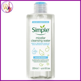 Nước tẩy trang simple làm sạch da chuyên sâu cleansing water 200ml - uk