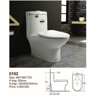 Bồn cầu cao cấp Việt Mỹ 0102, tặng vòi xịt 304, van T 304