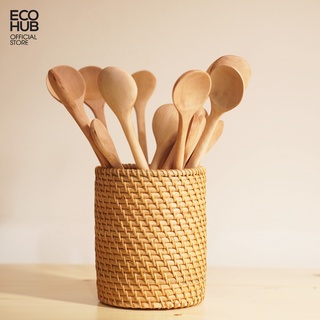 Muỗng gỗ cán dài tự nhiên sáng màu ECOHUB, Muỗng Cafe