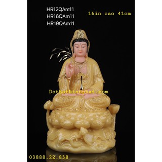 Tượng Quan Âm đá 16in cao 41cm mẫu đẹp