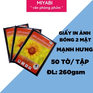 Giấy in ảnh bóng 2 mặt 260gsm A4 (Thếp 50 tờ)