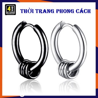Khuyên Tai Thời Trang Hàn Quốc ( Kẹp 4 Vòng )  - Bông Tai Tròn Xõ Lỗ Có Phụ kiện - Mẫu Mới