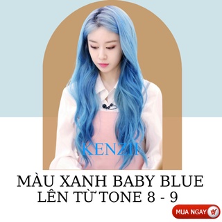 Thuốc Nhuộm Tóc Xanh  Baby Blue  Tặng Trợ Nhuộm  KENZII Lên Từ Tone 9 ( Thuốc Nhuộm Tóc Xanh )