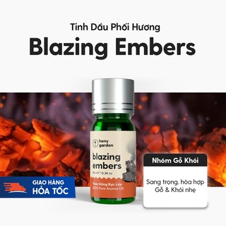 Tinh Dầu Phối Hương Blazing Embers (Gỗ Khói) Xông Thơm Phòng, Làm Nến Thơm Thiên Nhiên Heny Garden 10mL