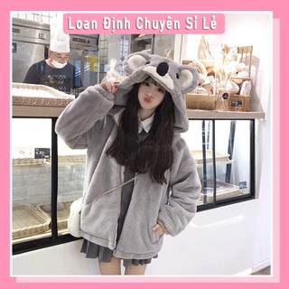 Áo Lông Gấu Xám 2 Lớp Siêu Dày