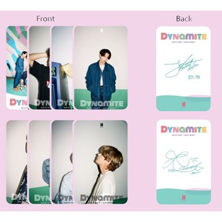 Set 8 thẻ card nhựa BTS - DYNAMITE bo góc có chữ ký in 2 mặt